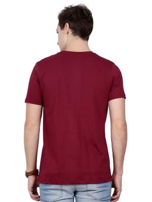 maroon typographic chest print t-shirt - 16106140 - Standard Image - 3