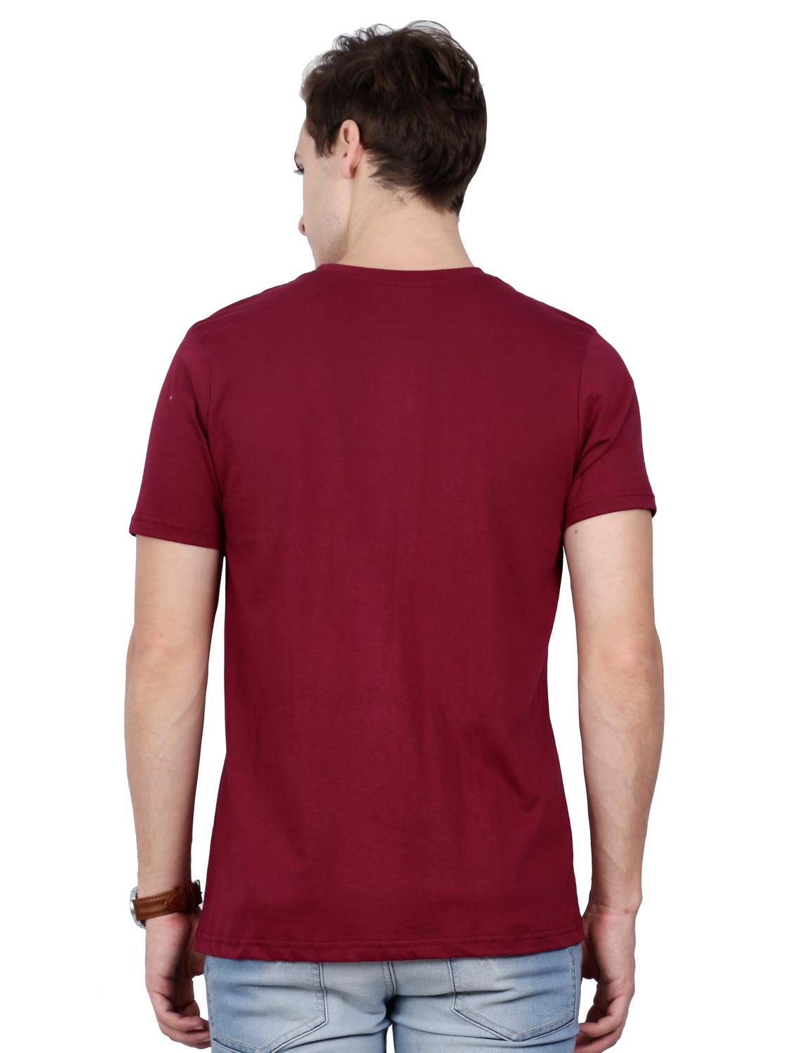 maroon typographic chest print t-shirt - 16106140 - Zoom Image - 3