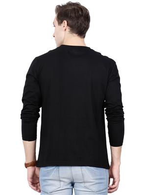 black cotton chest print tshirt - 16106174 - Standard Image - 3