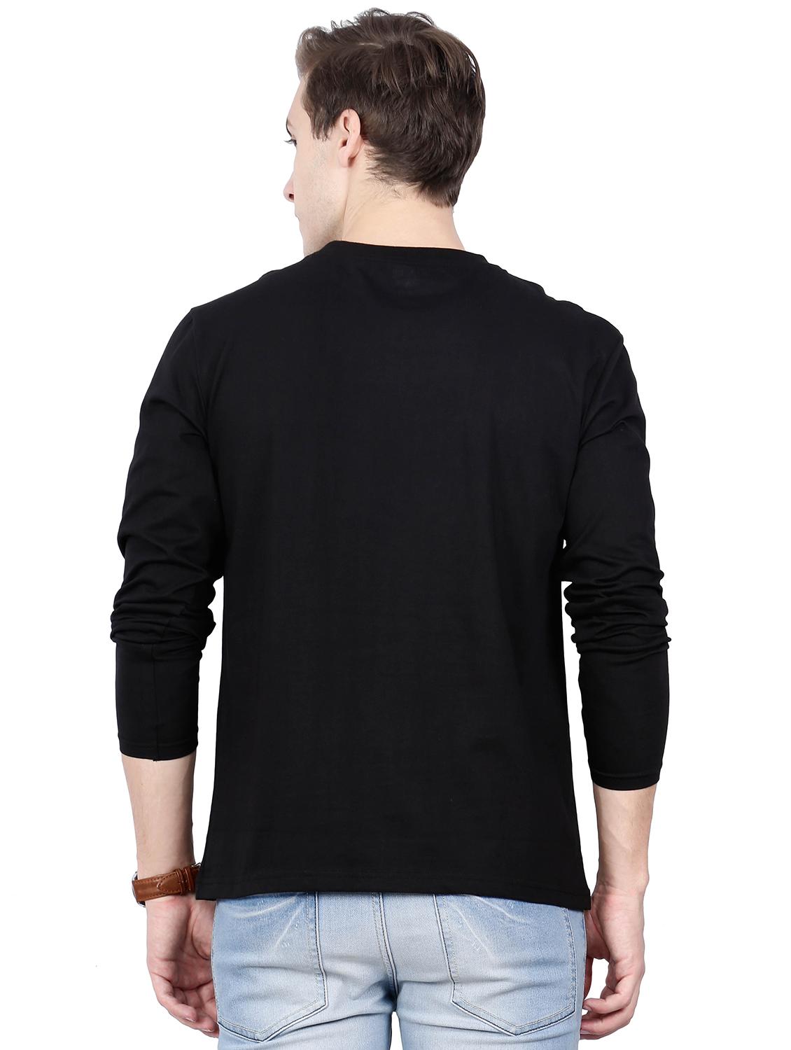 black cotton chest print tshirt - 16106174 - Zoom Image - 3