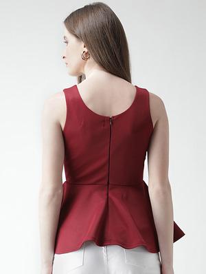 cut out detail peplum top - 16106226 - Standard Image - 3