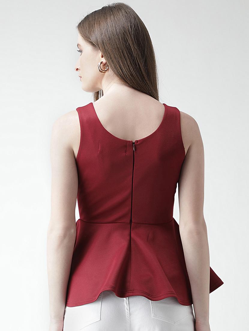 cut out detail peplum top - 16106226 - Zoom Image - 3