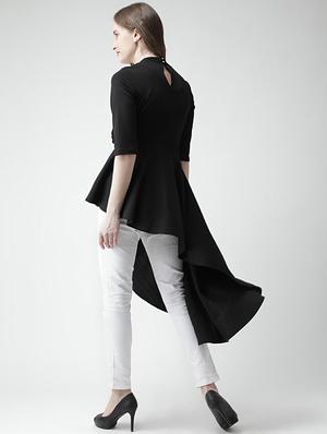 ruffle detail asymmetric tunic - 16106228 - Standard Image - 3