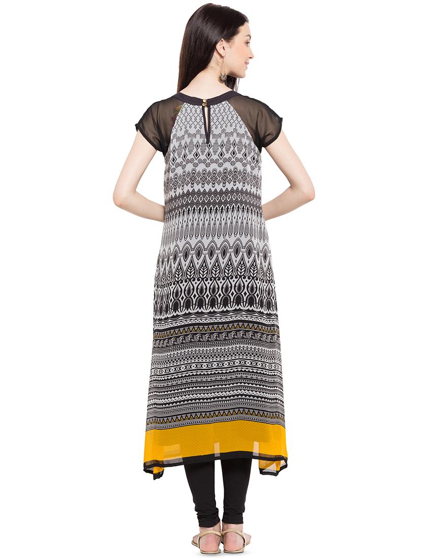 printed a-line kurta - 16106463 - Zoom Image - 3