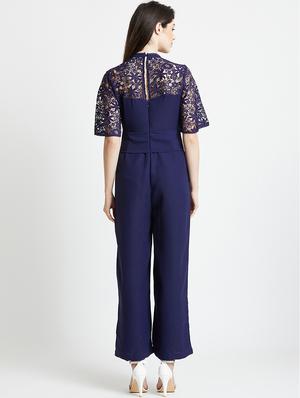 floral lace panel jumpsuit - 16106702 - Standard Image - 3