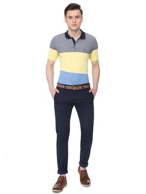blue solid chinos - 16106826 - Standard Image - 3