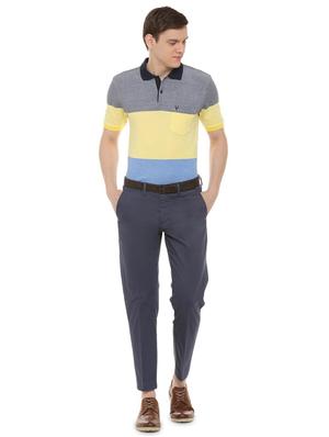 blue solid casual trouser - 16106834 - Standard Image - 3