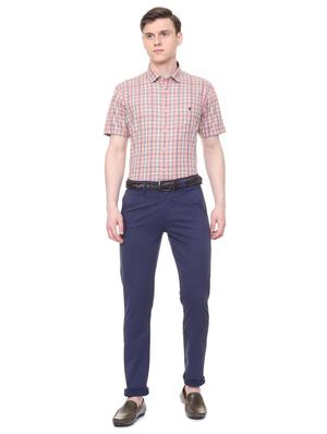 blue solid chinos - 16106856 - Standard Image - 3