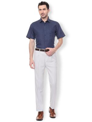 white polyester blend pleated formal trouser - 16106881 - Standard Image - 3