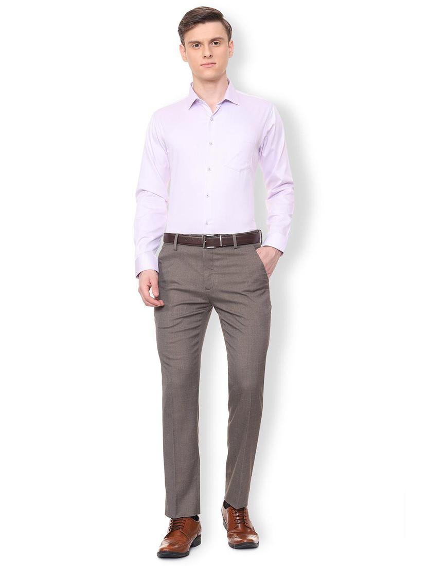 grey polyester blend flat front formal trouser - 16106896 - Zoom Image - 3