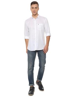white solid casual shirt - 16106943 - Standard Image - 3