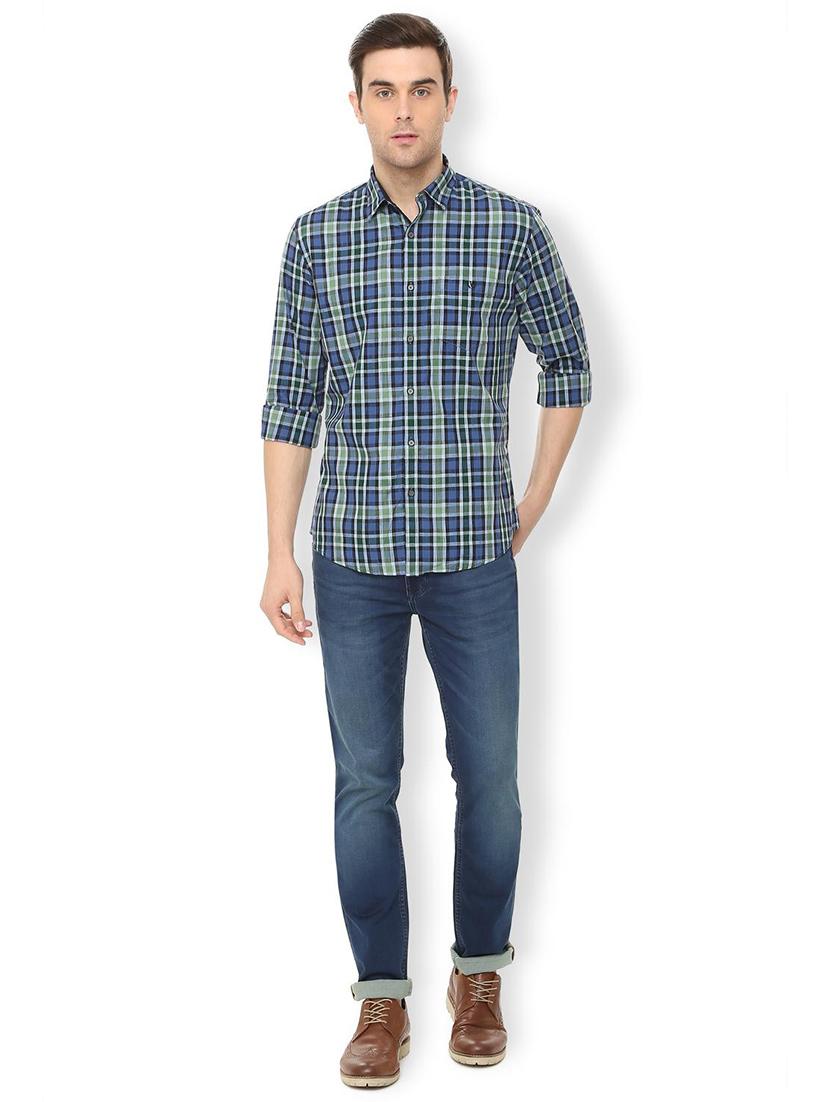 blue checkered casual shirt - 16106963 - Zoom Image - 3