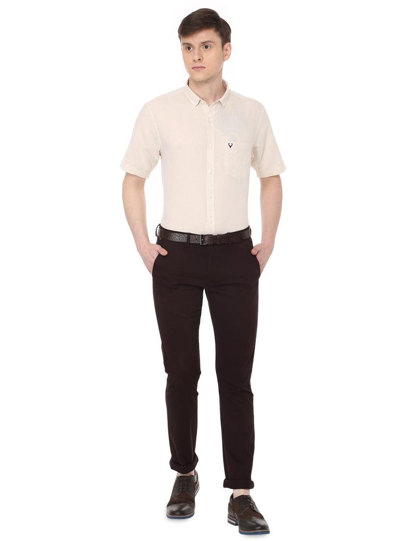 beige solid formal shirt - 16107013 - Zoom Image - 3