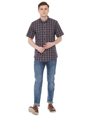 purple checkered casual shirt - 16107016 - Standard Image - 3