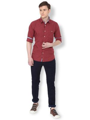 red checkered casual shirt - 16107038 - Standard Image - 3