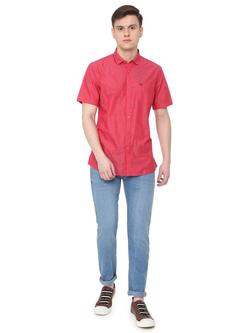 red solid casual shirt - 16107076 - Zoom Image - 3
