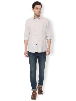 white linen casual shirt - 16107079 - Standard Image - 3