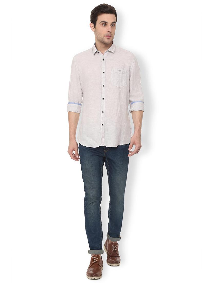 white linen casual shirt - 16107079 - Zoom Image - 3