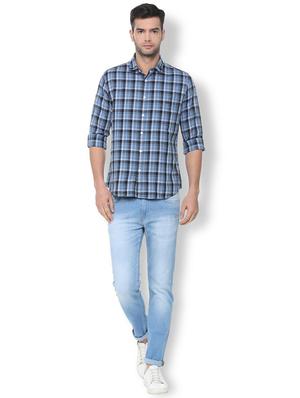 blue checkered casual shirt - 16107094 - Standard Image - 3