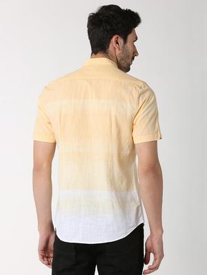 yellow striped casual shirt - 16107112 - Standard Image - 3