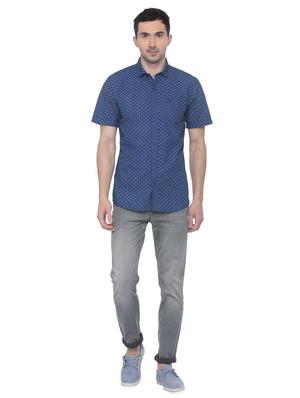 blue printed casual shirt - 16107131 - Standard Image - 3