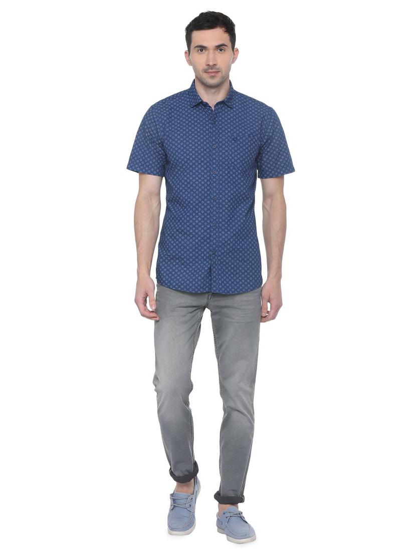 blue printed casual shirt - 16107131 - Zoom Image - 3