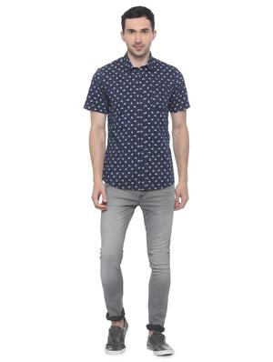 blue printed casual shirt - 16107132 - Standard Image - 3