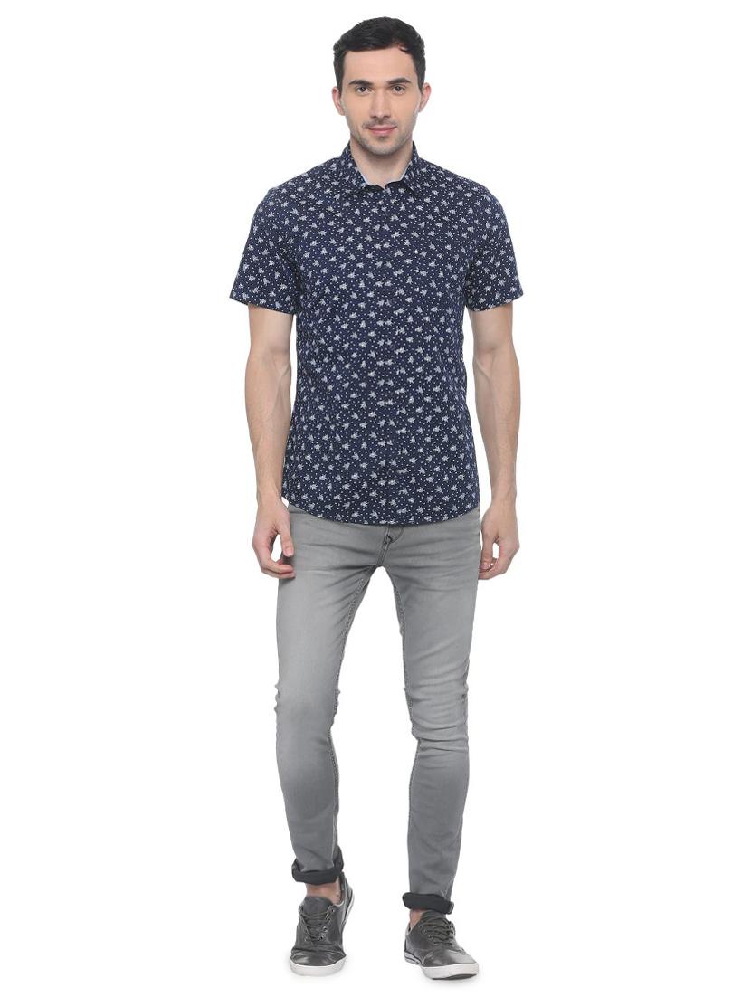 blue printed casual shirt - 16107132 - Zoom Image - 3