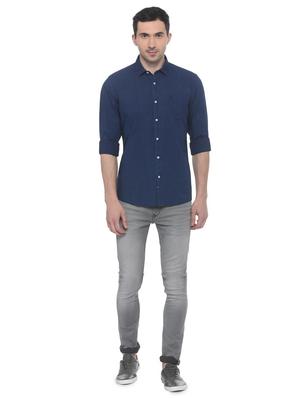 blue solid casual shirt - 16107139 - Standard Image - 3