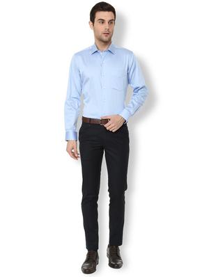 blue solid formal shirt - 16107145 - Standard Image - 3