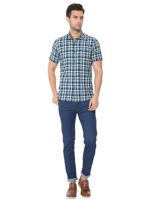 blue checkered casual shirt - 16107215 - Standard Image - 3