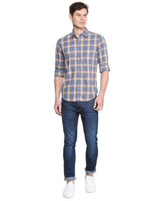 blue checkered casual shirt - 16107243 - Standard Image - 3