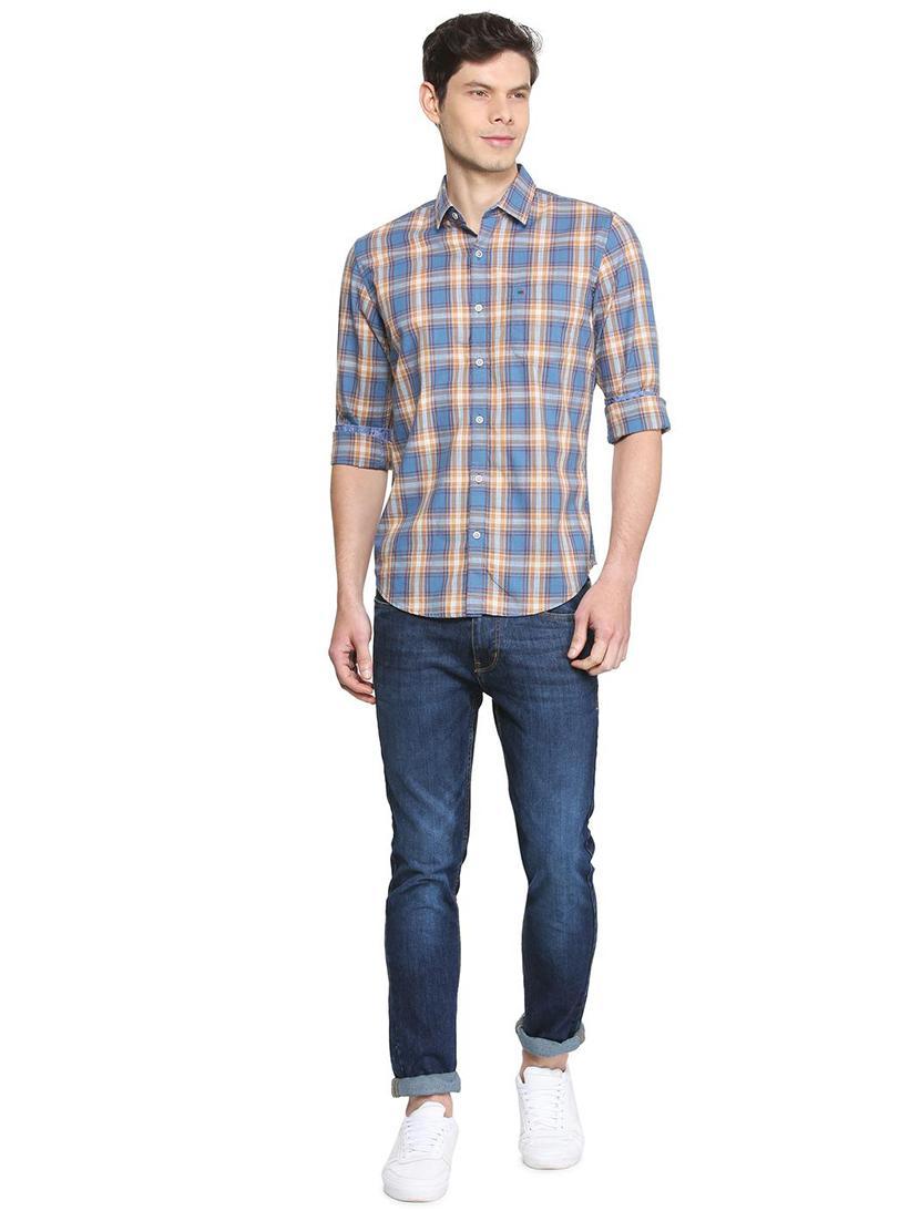 blue checkered casual shirt - 16107243 - Zoom Image - 3