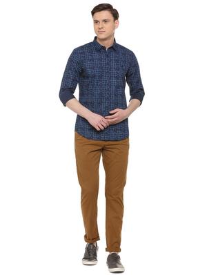 navy blue printed casual shirt - 16107262 - Standard Image - 3