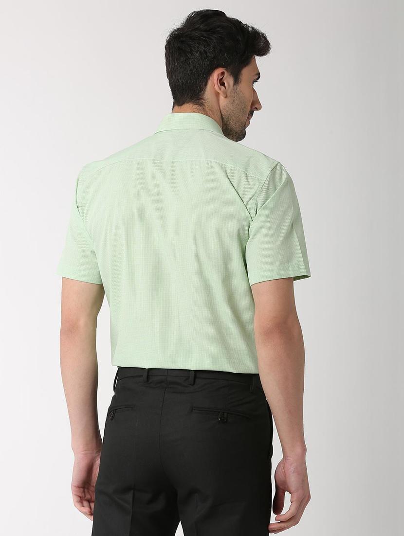 green solid formal shirt - 16107285 - Zoom Image - 3
