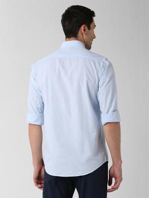 blue solid casual shirt - 16107294 - Standard Image - 3