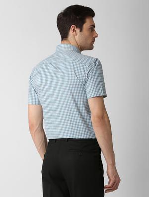 blue checkered formal shirt - 16107332 - Standard Image - 3