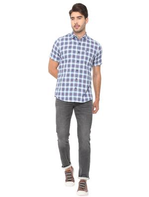 blue checkered casual shirt - 16107420 - Standard Image - 3