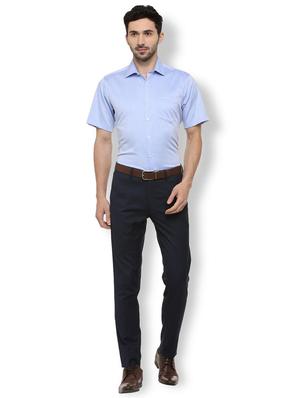 blue solid formal shirt - 16107462 - Standard Image - 3