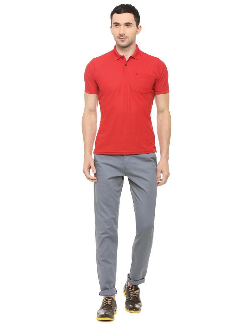 red solid polo t-shirt - 16107659 - Zoom Image - 3