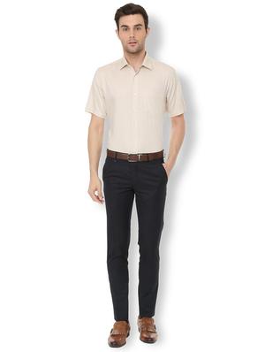 beige solid formal shirt - 16107739 - Standard Image - 3