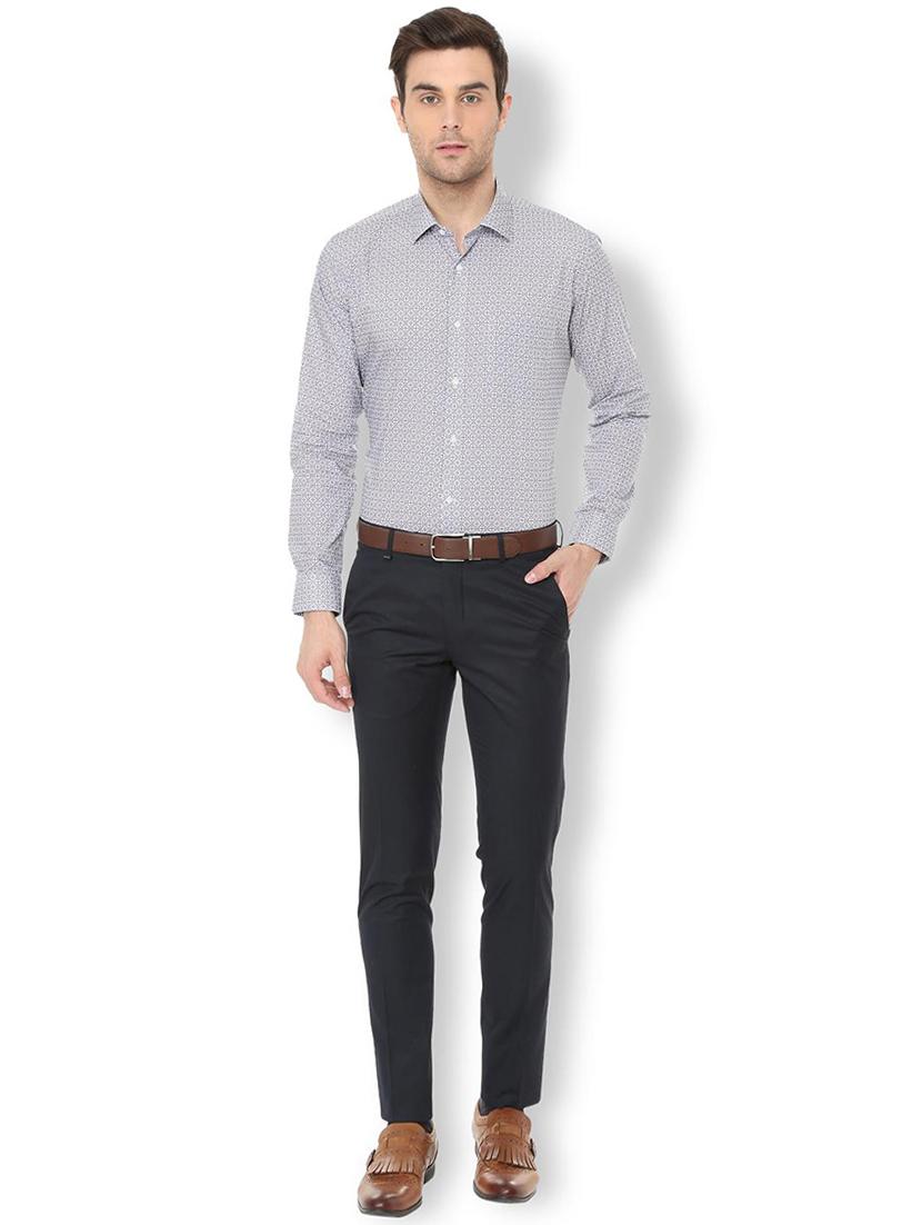 grey printed formal shirt - 16107750 - Zoom Image - 3