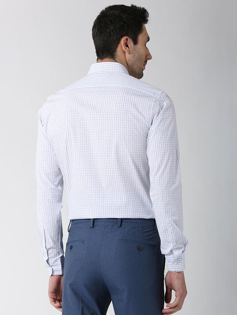 white checkered formal shirt - 16107782 - Zoom Image - 3