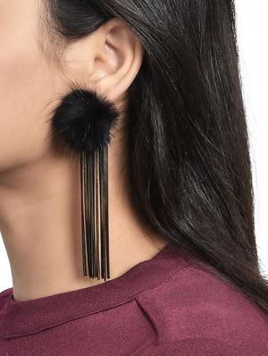 black metal drop earring - 16108214 - Standard Image - 3