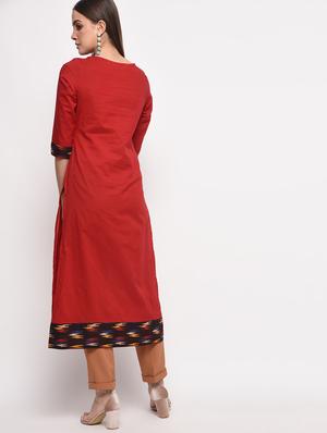 Solid straight kurta - 16108285 - Standard Image - 3