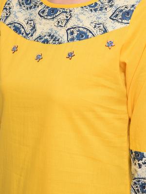 contrast straight kurta - 16108300 - Standard Image - 6