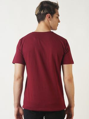 maroon solid tshirt - 16108895 - Standard Image - 3