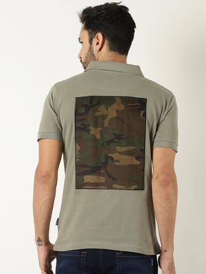 olive green camouflage back print tshirt - 16108905 - Standard Image - 3