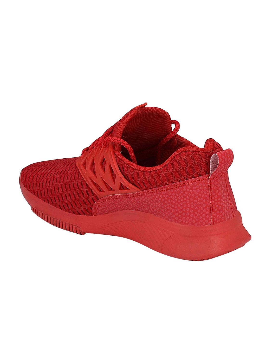 Red Mesh lace up sport shoes - 16109025 - Zoom Image - 3