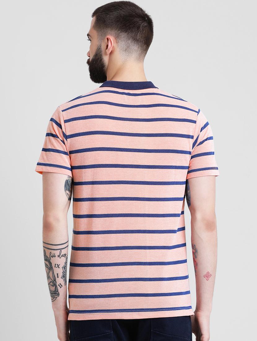 peach striped polo t-shirt - 16109653 - Zoom Image - 3